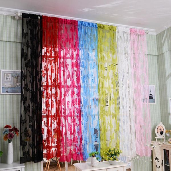 

curtain & drapes 100*200cm butterfly jacquard line romantic polyester partition porch korean background