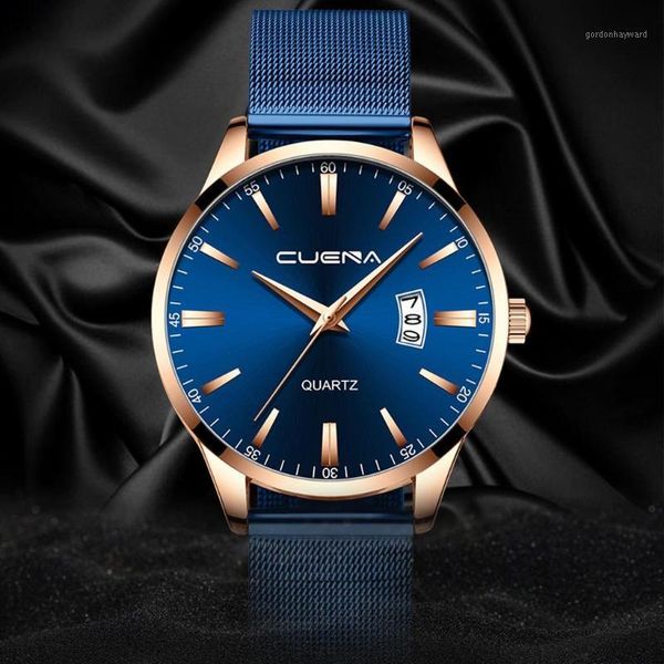 

watch for men brand black gold quartz sports wristwatch mens chronograph clock date stainless steel mesh male watches wristwatches, Slivery;brown