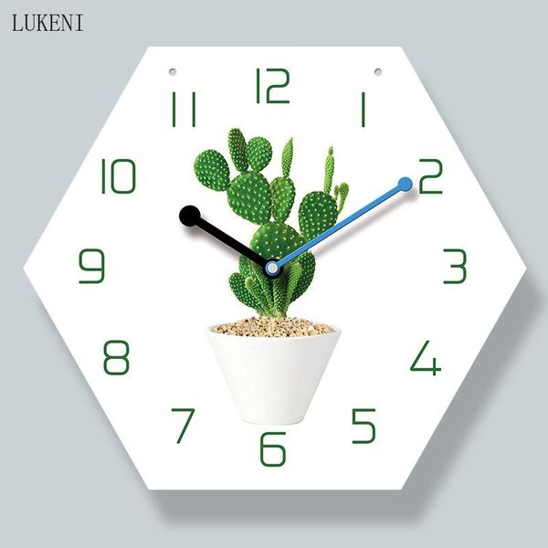 

wall clocks cactus hexagonal 14-inch lanyard clock home decor