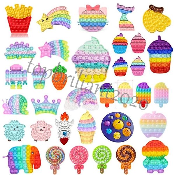 

us stock fidget toys push bubble antistress toys anti-stress sensory gifts reusable squeeze gifts stress reliever interactive board games dh