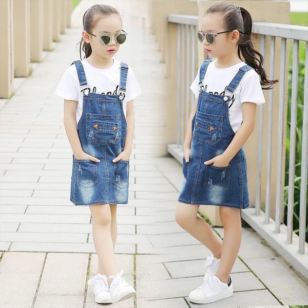 

teens big girls jumpsuit summer denim overall cowboy breastplate dungarees children clothes 10 12 years, Blue
