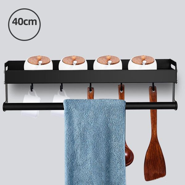 

towel racks kitchen space aluminum shelf without punching wall hanging dishes and spices tiered storage rack knife pendant pot lid