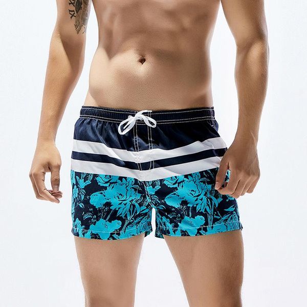 

2021 new arrival men's board shorts loose swim trunks swimwear striped surfing shorts low waist swimsuit quick dry beachwear