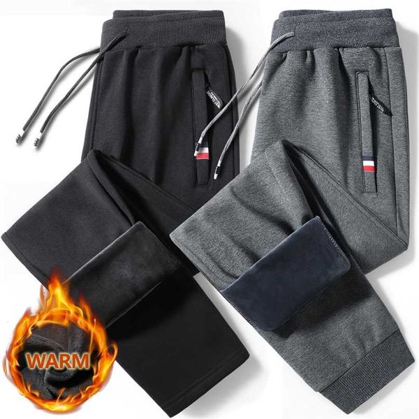 Kış Sıcak Pantolon Erkekler Pamuk Spor Spor Eşofman Dipleri Sıska Sweatpants Pantolon Parça Pantolon Erkek Joggers M-8XL K340 211013