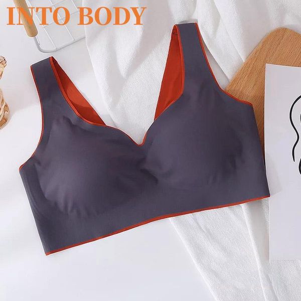 

of women's latex bra plus size seamless bra for women push up underwear bh comfortable gathering shockproof cushion, Red;black