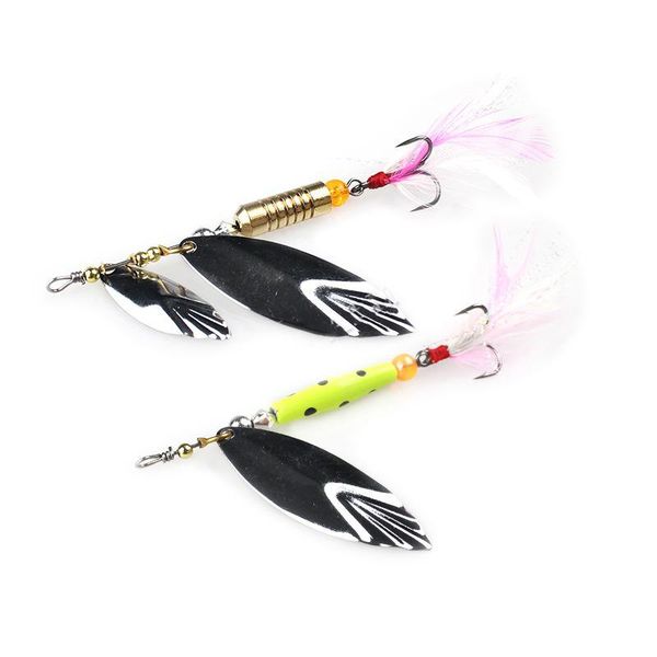 

fishing hooks 1 pcs metal sliver rotating sequins spoon lure 7g/10g spinner hard bait double willow
