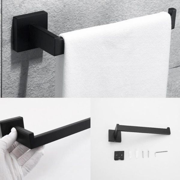 

bath accessory set 304 stainless steel towel rack black bar bathroom hardware pendant accessories paper clothes hook