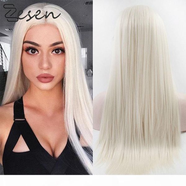

zesen synthetic lace front wigs long straight 60# hair for women temperature fiber synthetic 13* lace wigs for women, Black