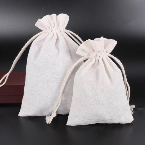 

gift wrap 100pcs linen drawstring canvas cotton sack burlap bag rice bundle custom