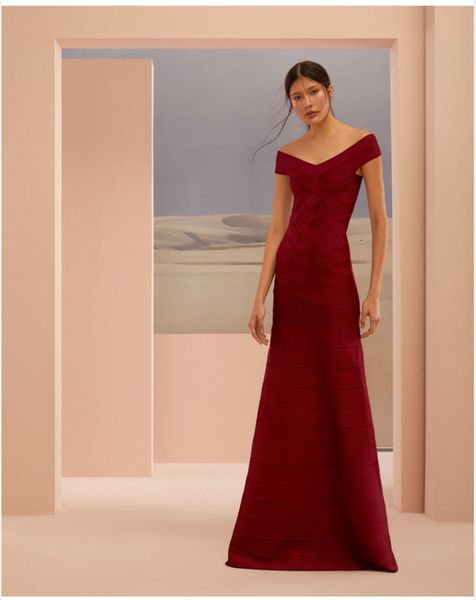 

celebrity hl long rayon bandage elegant dress party at night dressed 46oe, White