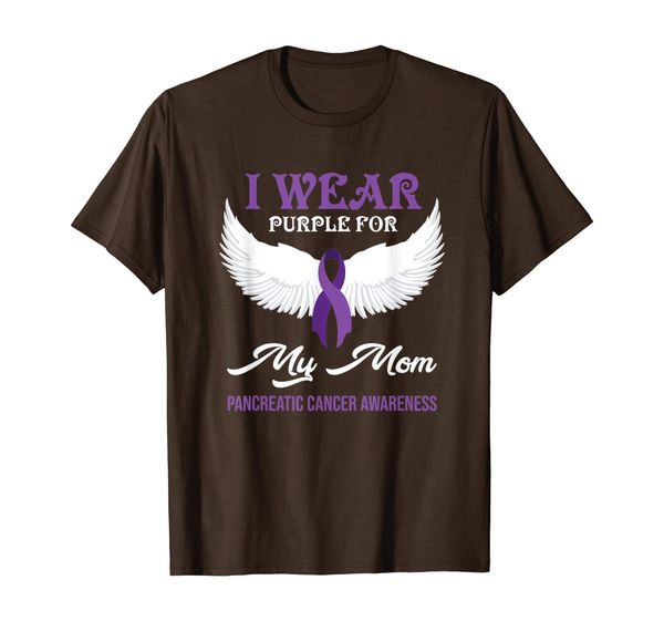 

i wear purple for my mom gift pancreatic cancer awareness t-shirt, White;black