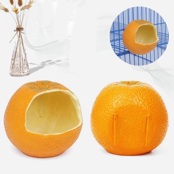 

other bird supplies birds feeder orange shaped container anti scattering parrot hamsters hanging bowl cage pet accessories