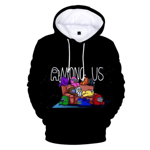 

new 3d among us boys hoodie kids funny game impostor clothes for teen 3-14y baby girls sweatshirt children costumes, Black
