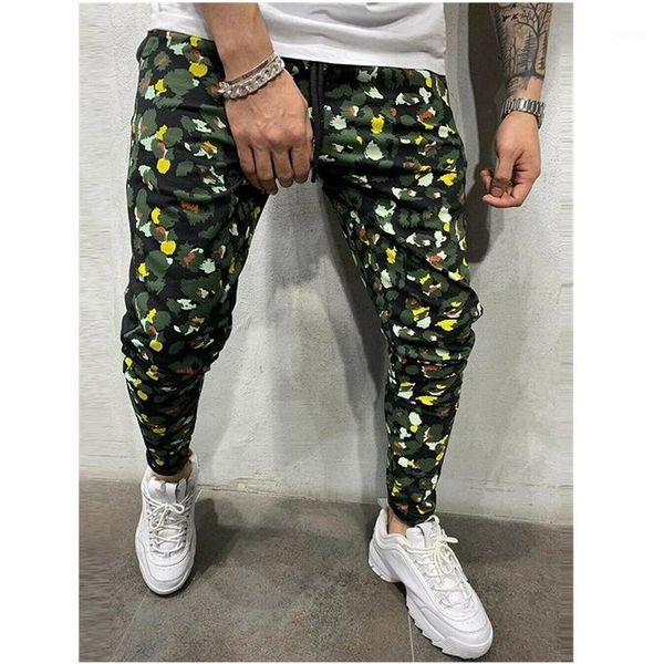 

fashion trend men stylish pattern sport long trousers tracksuit gym casual workout joggers sweatpants slim pencil bottoms, Black