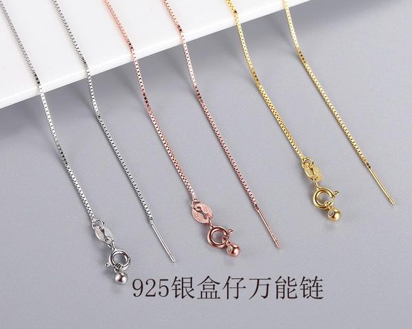

chains 925 silver universal box chain women's pure needle