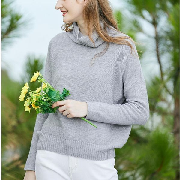 

women's sweaters turtleneck sweater autumn winter knitted jumper casual loose long sleeve jacket pullovers warm female, White;black