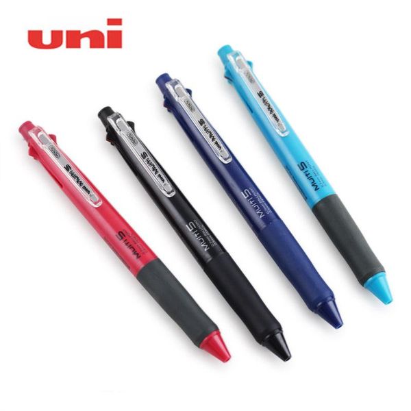 

ballpoint pens uni mse5-500 multi-function pen | four-color round bead core +05 automatic pencil multi-color ball stationery, Blue;orange