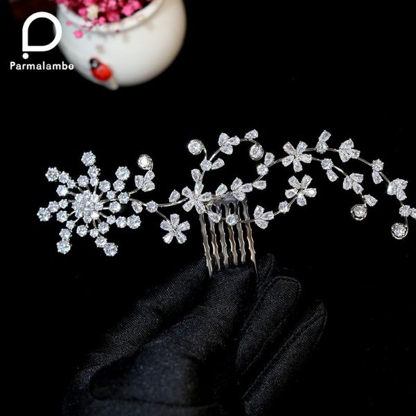 

hair clips & barrettes cubic zirconia headdress comb bridal wedding accessories jewelry ps020, Golden;silver