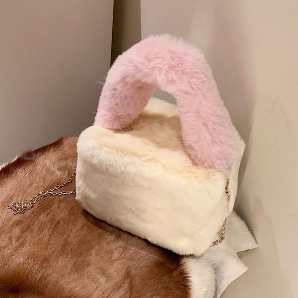 

evening bags autumn/winter plush bag 2021 female chain messenger fashion handbag shoulder square