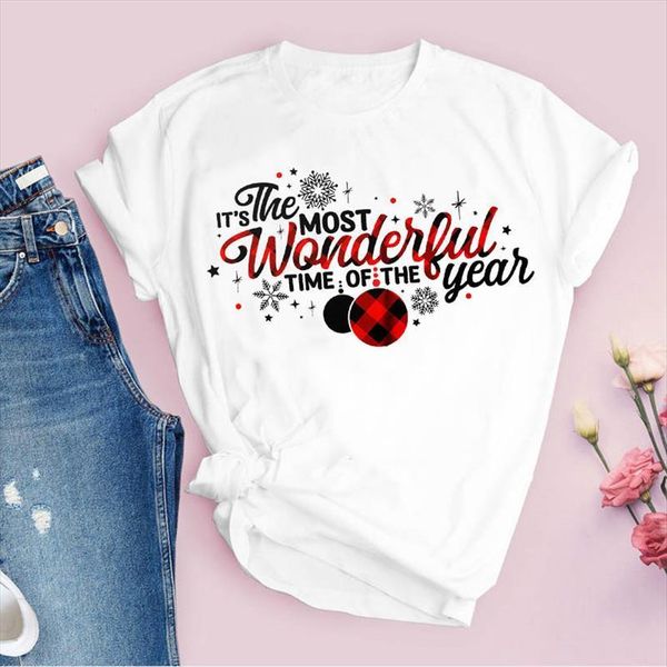 

tees plaid snowflake style year womens t shirts 90s holiday christmas clothes clothing graphic shirt, White