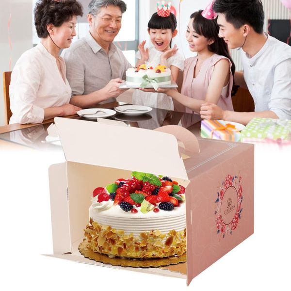 

gift wrap 6inch 8inch 10inch portable pink birthday cake box wedding boxes and packaging bakery wrapping paper for party