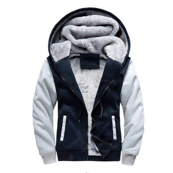 

men's hoodies & sweatshirts winter thick cotton hoodie coats tracksuit fashion men sweatshirt fleece cardigans mens 4xl 5xl, Black
