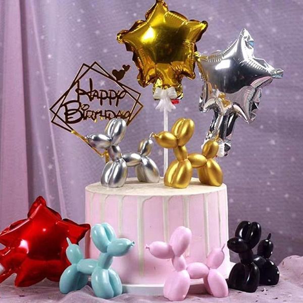 

resin crafts sculpture gift cute small balloon dog party accessories home deskornament cake dessert decoration 9*3.5*7.5cm