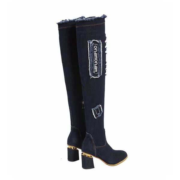 

jens women above the knee. cheese boots are thick. high heels. dwp6, Black