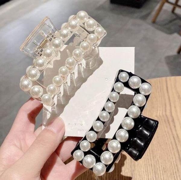 

big hair claw clips pearl nonslip large claw clip for women, 12cm strong hold hair jaw clips clamp for thin thick hair, Slivery;golden