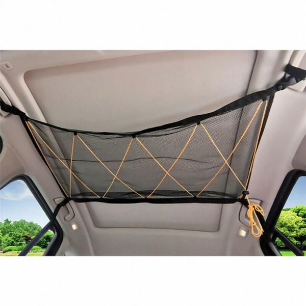 

car organizer net roof parts storage bag pocket vehicle accessories black elastic