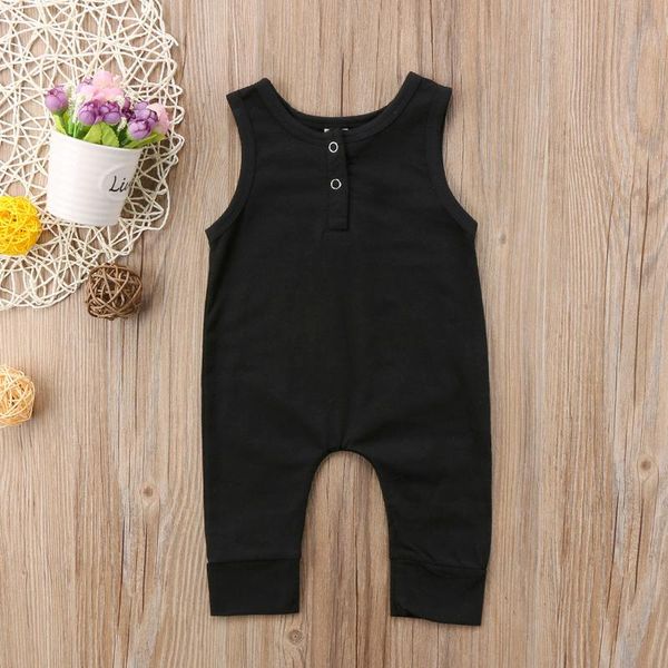 

jumpsuits born kids babys girls boys clothes summer solid sleeveless romper jumpsuit harem pants baby boy outfits 0-18m, Blue