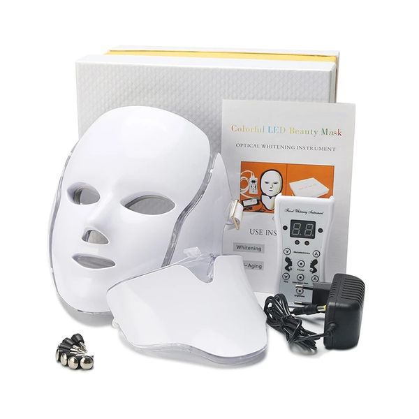

7 color led light pdt therapy face beauty equipment machine facial neck mask with microcurrent for skin tightening whitening device