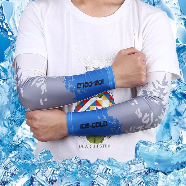 

elbow & knee pads sports arm sleeves couple summer driving cycling fishing outdoor sun breathable compression ice silk women cuff, Black;gray