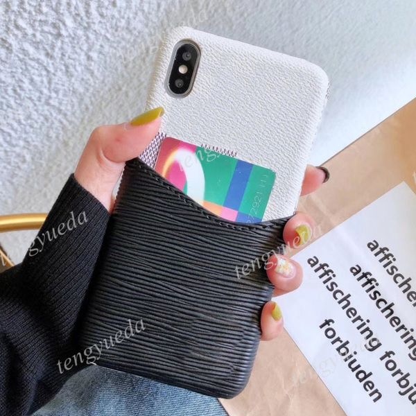 

fashion luxury phone cases for iphone 14 14pro 14plus 13 13pro 12 11 pro max xs xr xsmax water corrugated leather card pocket designer with