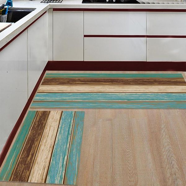 

carpets kitchen mat anti-slip wooden planks rustic printed carpet doormat hallway bath living room
