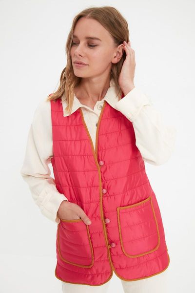 

women's vests trendyol v collar vest tctaw22yl0007, Black;white