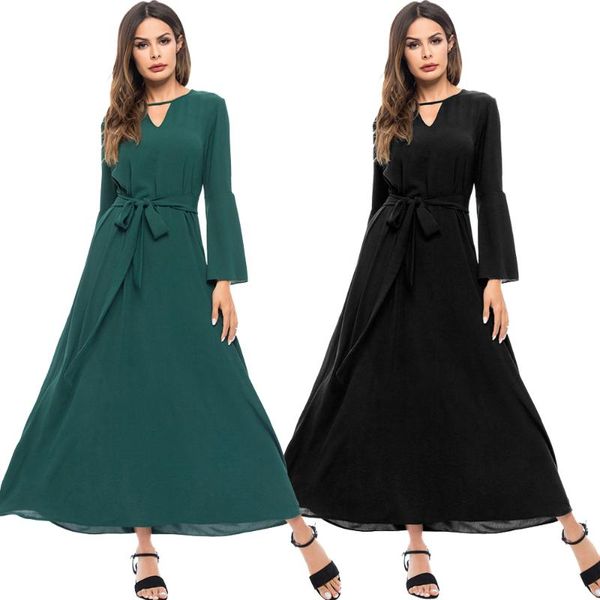 

ethnic clothing fashion women flare sleeve long maxi dress muslim abaya dubai kaftan islamic arab robe party gown caftan turkey abyaas, Red