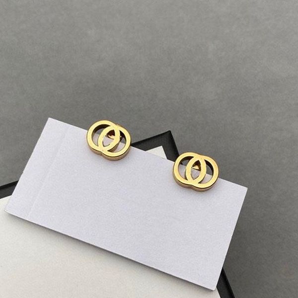

20 mixed styles luxury women fashion earrings designer letter stud retro ring pendant engagement earring for lady wholesale, Golden;silver