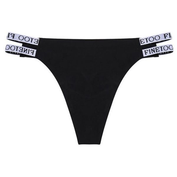 

women's panties seamless thong bikini underwear g-string letter lingerie femme low-rise ice silk women underpants 2021, Black;pink