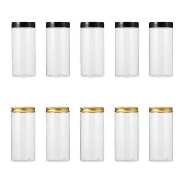 

storage bottles & jars 10pcs wide mouth tea bottle lidded can home golden black