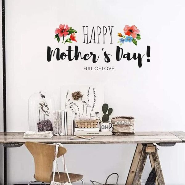 

wall stickers happy mothers day floral decals diy art for kids bedroom living room home decoration
