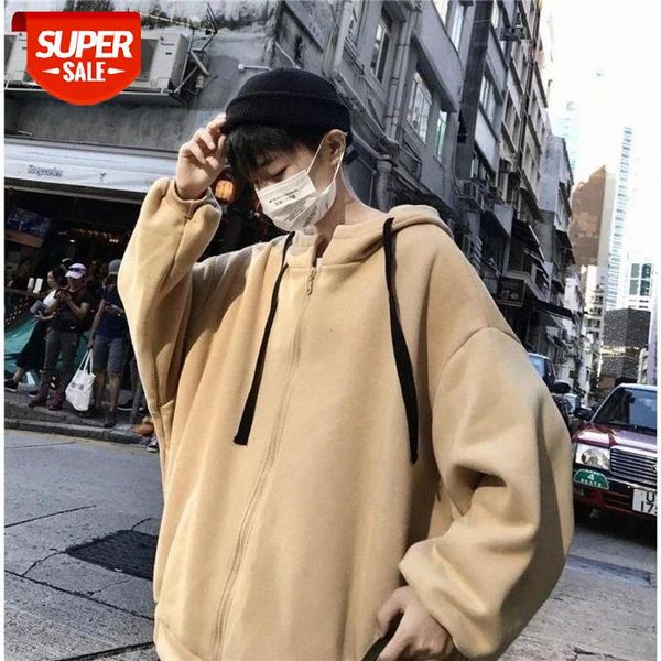 

korean hooded sweater men's trend autumn harajuku style loose student jacket male hong kong baseball uniform couple wear #8n1a, Black