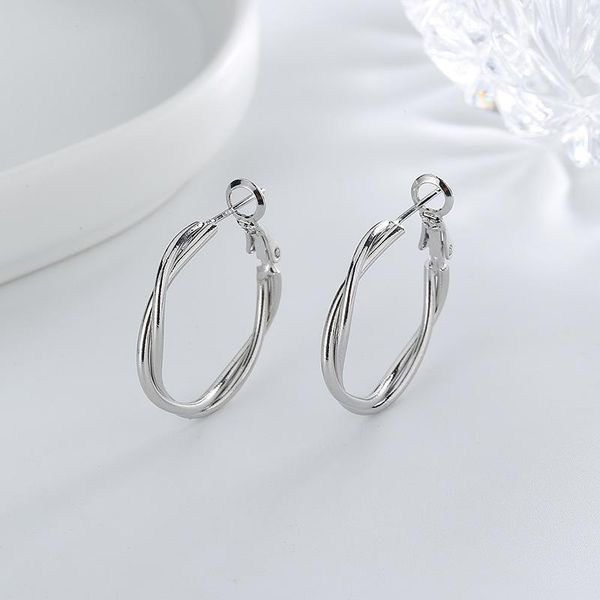 

hoop & huggie modern jewelry earrings simply design cool style metal alloy silvery plating geometric for girl gifts, Golden;silver
