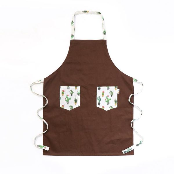 

cactus printed cotton sleeveless aprons kitchen women pinafore home couple cooking apron baking waist bib