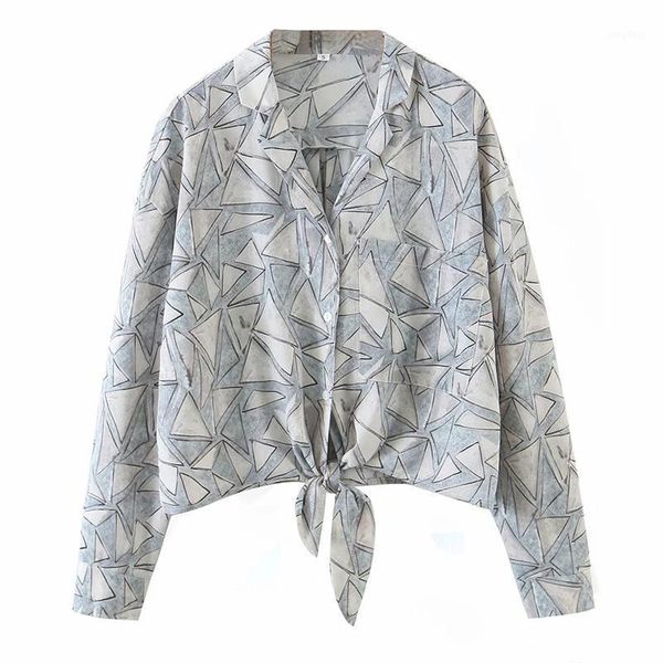 

spring autumn fashion tide turn-down collar printing single-breasted long sleeve elegant women's shirt blouses & shirts, White