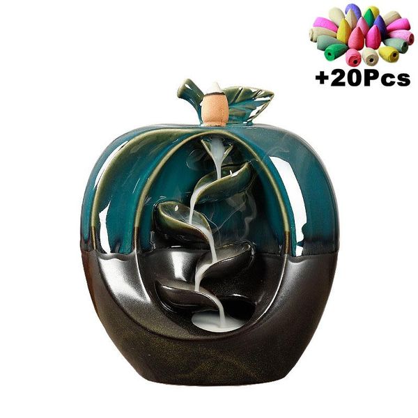 

fragrance lamps creative gift apple pear shaped backflow incense burner waterfall furnace censer holder home decor