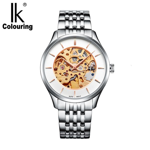

i color men's watches luxury famous brand car movt rvs polshorlogie male clock skeleton mechanical, Slivery;brown