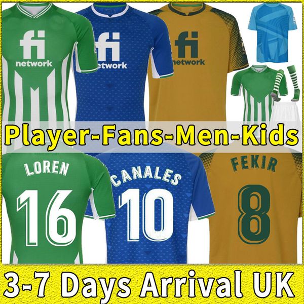 

2021 2022 man + kids 21 22 real soccer jersey betis joaquin loren boudebouz bartra home away 3rd training suit fekir uniform kit sock full s, Black;yellow