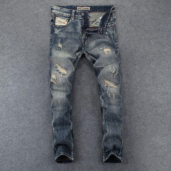 

2021 new italian fashion slim retro men pants streetwear designer sis0, Blue