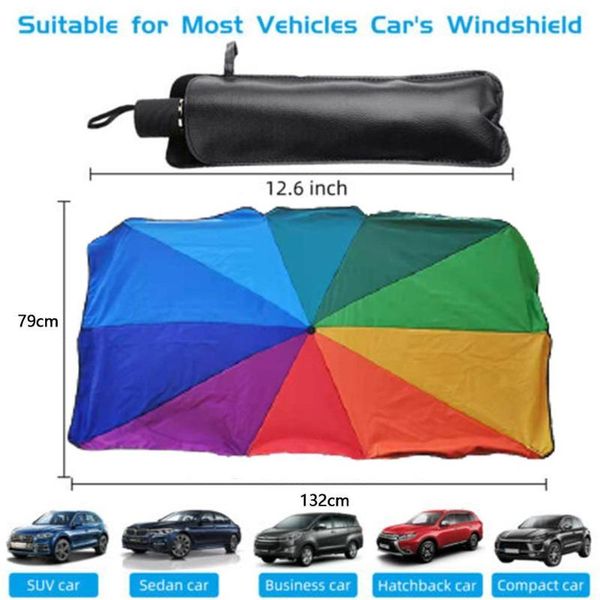 

car sunshade foldable sun umbrella block heat uv shade for interior windshield protection easy use drop